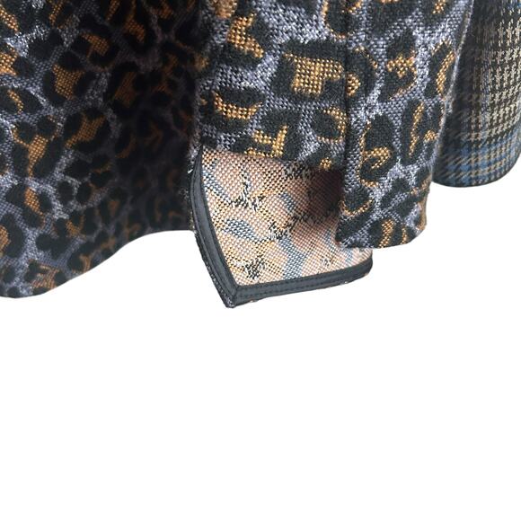 LOGO Lavish Women Shacket XL Patchwork Mix Media Front‎ Snap Jacket Boho Western - Picture 4 of 16
